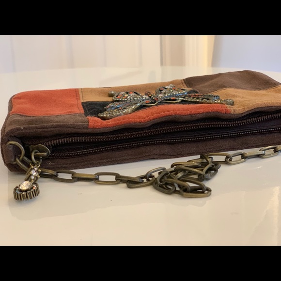 Vintage Jeanne Lottie Suede & Jeweled Purse - Picture 9 of 9